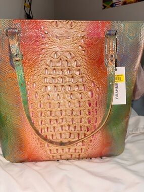 Brahmin Ezra Leather Tote Multi Abalone Melbourne